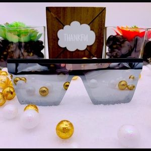 Retro Square Reflective Grey Sunglasses